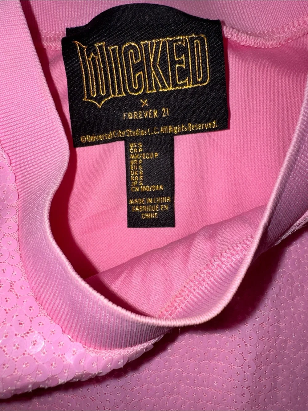 🔥WICKED x Forever 21 Glinda Dress PINK JERSEY Dress EXCELLENT CONDITION 💗